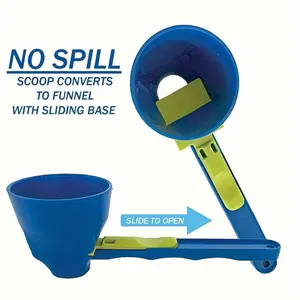 Slide Pouring Funnel with Stain-Free Protein Spoon, Durable PP Material for Milk and Supplements, Essential Kitchen Tool for All Occasions