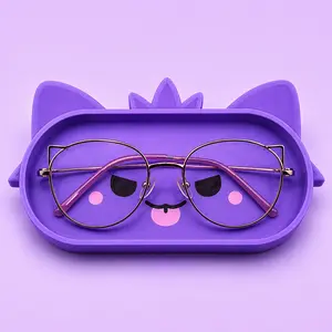 Cute Spooky Monster Glasses Tray,  Purple Gamer Desk Organizer, 3D Printed Eyeglass Holder
