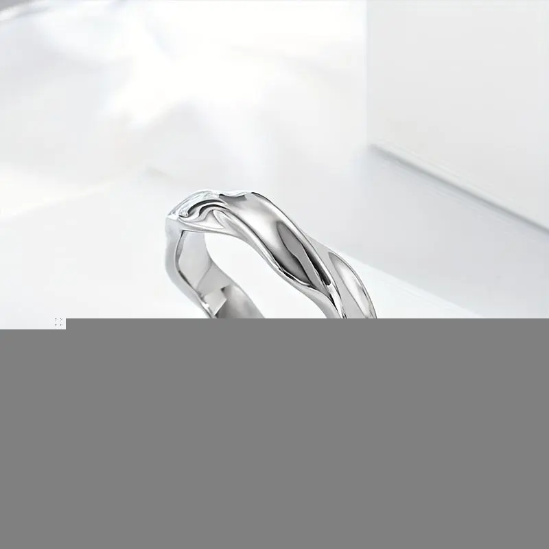 1pc Minimalist Cool Style Geometric Wave Fashion Men'S Ring, Easy Copper Style Ring, Modern Classic Hip Hop Niche Accessory, Suitable for Daily, Party Wear, Valentine'S Day Gift, Christmas Gift, Birthday Gift