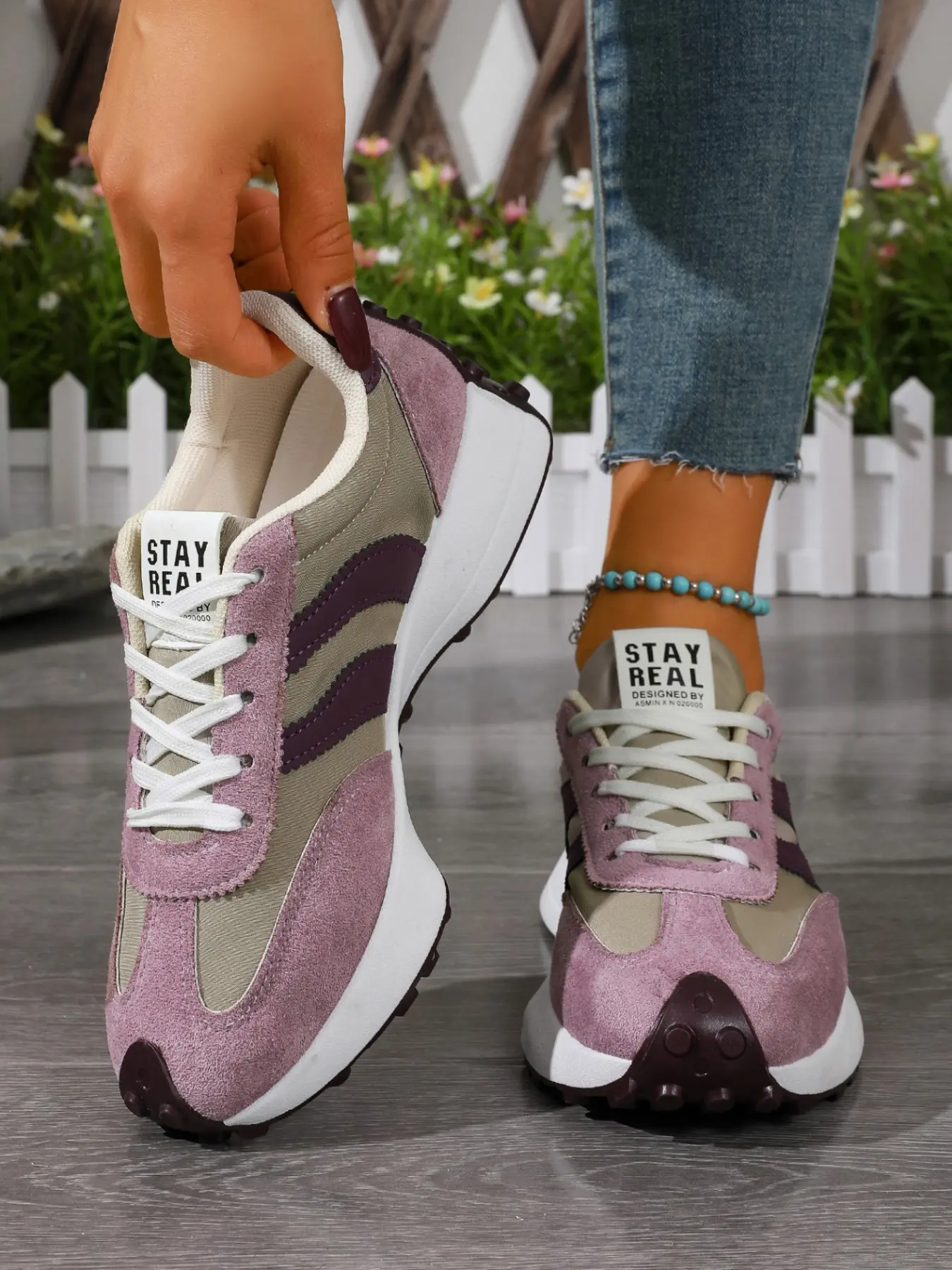 Women's Thick Sole Sports Shoes, Casual Slip-Resistant Breathable Sneakers, Game-Changing Wide Fit All-Season Footwear