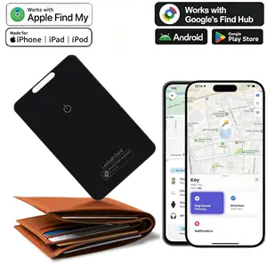 Smart Wallet Tracker Card, Rechargeable Key Finder Smart Tracking Tag, IP68 Waterproof Locator for Wallets, Keys, Luggage (iOS & Android)