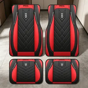 4-Piece Car Floor Mats Set, Car Interior Accessories, Non-Slip Design, & Plaid Pattern, Durable Polyester Material, Easy to Clean, Perfect Christmas Gift