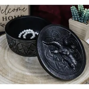 Knights Templar Pentagram Sabbatic Goat Baphomet Decorative Jewelry Box