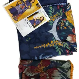 3 pcs mb Linen Suits - Stylish Floral & Plain Designs for Versatile Wear