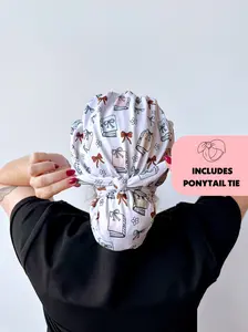 DuoStyle Scrub Hat - Books and Bows
