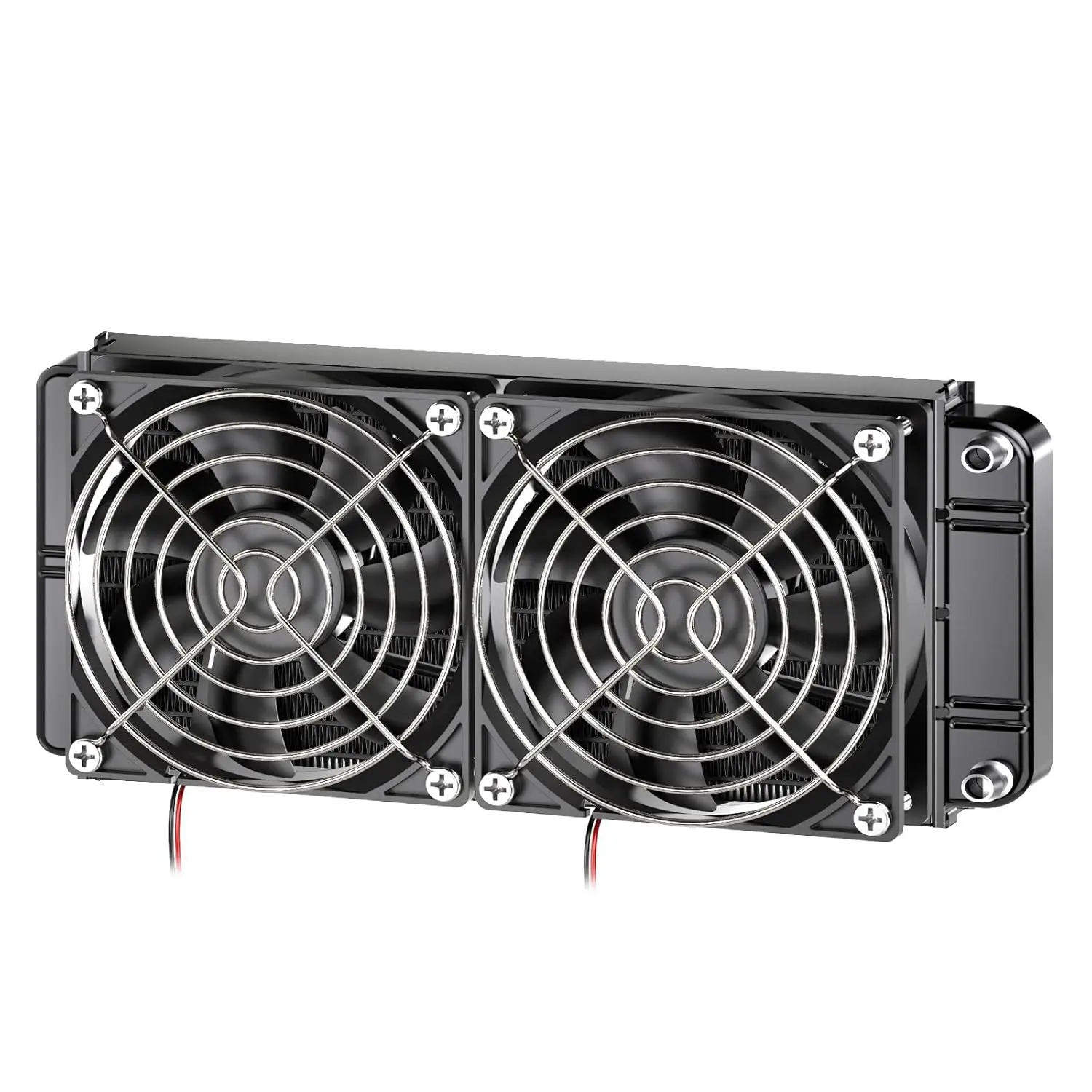 Water Cooling Radiator, 12 Pipe  Heat Exchanger Radiator with Fan for PC CPU  Water Cool System DC12V 240mm Black