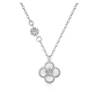 veekee Silver Clover Necklace
