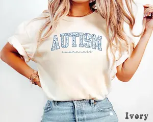 Comfort Colors Autism Awareness Shirt, SPED Teacher Tshirt, Autism Mom Gift, Blue Toile Neurodiversity Tee, Floral Autism Shirt Inclusion