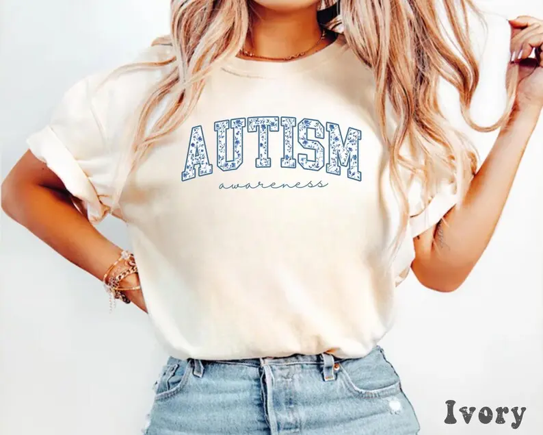 Comfort Colors Autism Awareness Shirt, SPED Teacher Tshirt, Autism Mom Gift, Blue Toile Neurodiversity Tee, Floral Autism Shirt Inclusion