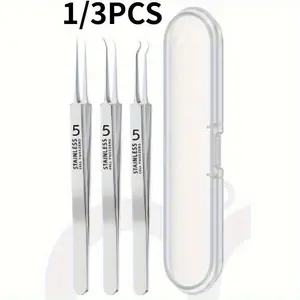 1/3PCS Ultra Fine No 5 Cell Pimples Black Head Clip Tweezers Beauty Salon Special Scraping Closing Artifact Acne Needle Tool Blackhead Removal Tweezers