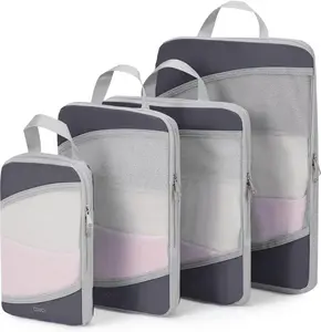 Compression Packing Cubes for Travel,4 Set Travel Essentials,Organizer Bags for Luggage,Travel Accessories