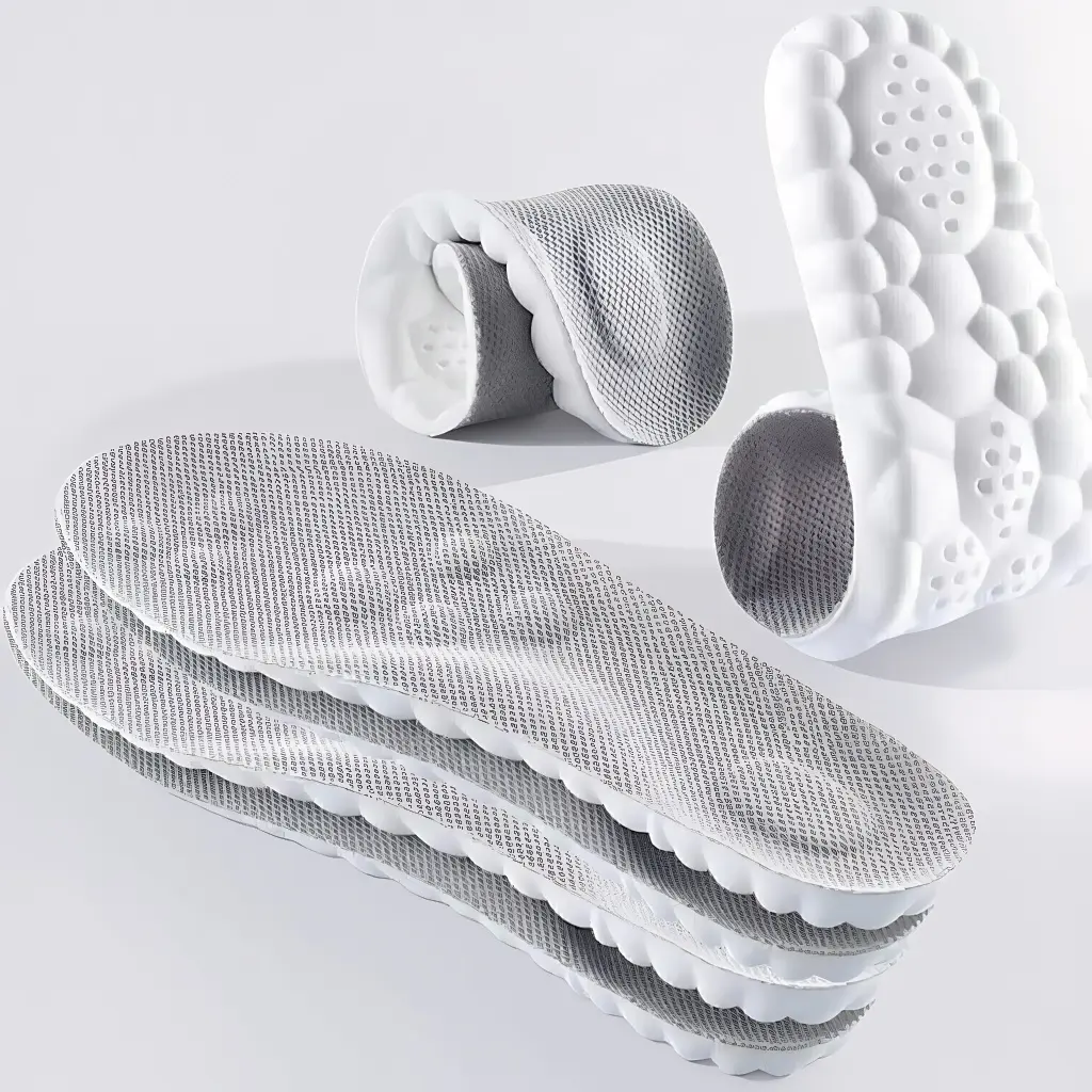 Soft Memory Foam Cushioned Shoe Inserts With 4D Shock Absorbing Structure, Cuttable Universal Foot Support Pads Suitable For Men’s And Women’s Daily Footwear