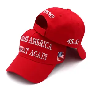 MAGA Hat 45-47 Make America Great Again Red Hat Donald Trump 2024 Baseball Cap USA Flag ZeXiYan