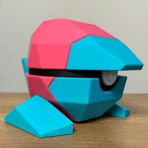 #0137 Porygon Ball - Made to Order, High-Quality PLA, 3D Printed Pokeball Figure