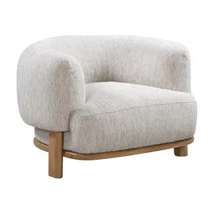 Salma Boucle & Oak Platform Chair