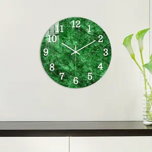 Acrylic Wall Clock, Fantasy Theme, Marble Texture, Silent Mechanism, Ideal for Living Room, Office Decor, Elegant Gift, No Batteries Included