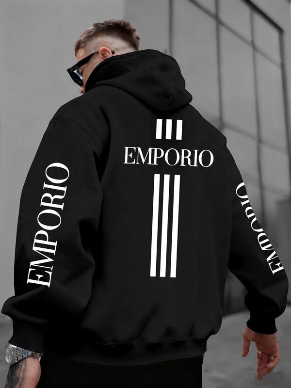Emporio Gold Graphic Oversized Hoodie | White Streetwear Hoodie with Luxury Brand-Inspired Print | Trendy Outfit for Fashion & Streetwear Enthusiasts | Comfortable & Stylish