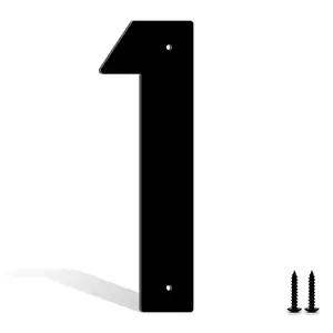 Black & White Metal House Numbers and Letters A-Z & 0-9, Waterproof Rustproof Modern Address Numbers for Mailbox, Door, and Outdoor Home Office