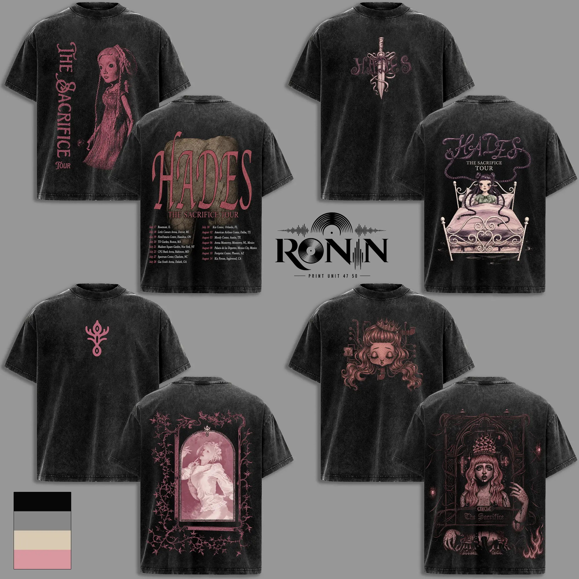 Melanie Martinez The Sacrifice Tour 2026 Vintage Washed T Shirt, Hades Gothic Doll Graphic Tee, Alternative Pop Music Oversized Streetwear Cotton Tshirt, Classic Menswear Apparel, Gift for Melanie Martinez Fans Men & Women
