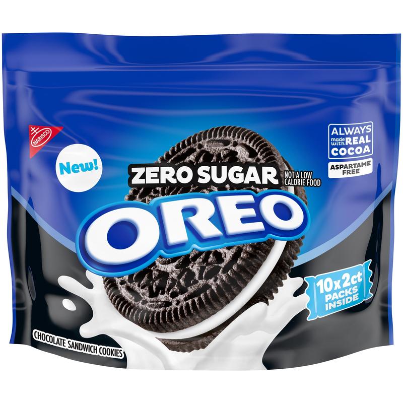 OREO Zero Sugar Chocolate Sandwich Cookies, 10 Snack Packs