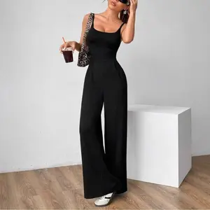 Cross Strap Backless Wide-leg Jumpsuit