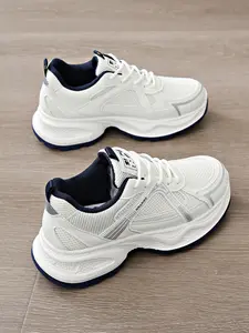 Women's Spring Fall New Sport Dad Shoes, Breathable Mesh Upper, Thick Sole, Low Top Lace-Up Casual Sneakers, All-Season Wear