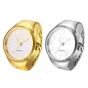 OIDEA Analog Quartz Ring Finger Watch with Elastic Stretch Band & Numeral Dial, Unisex Novelty