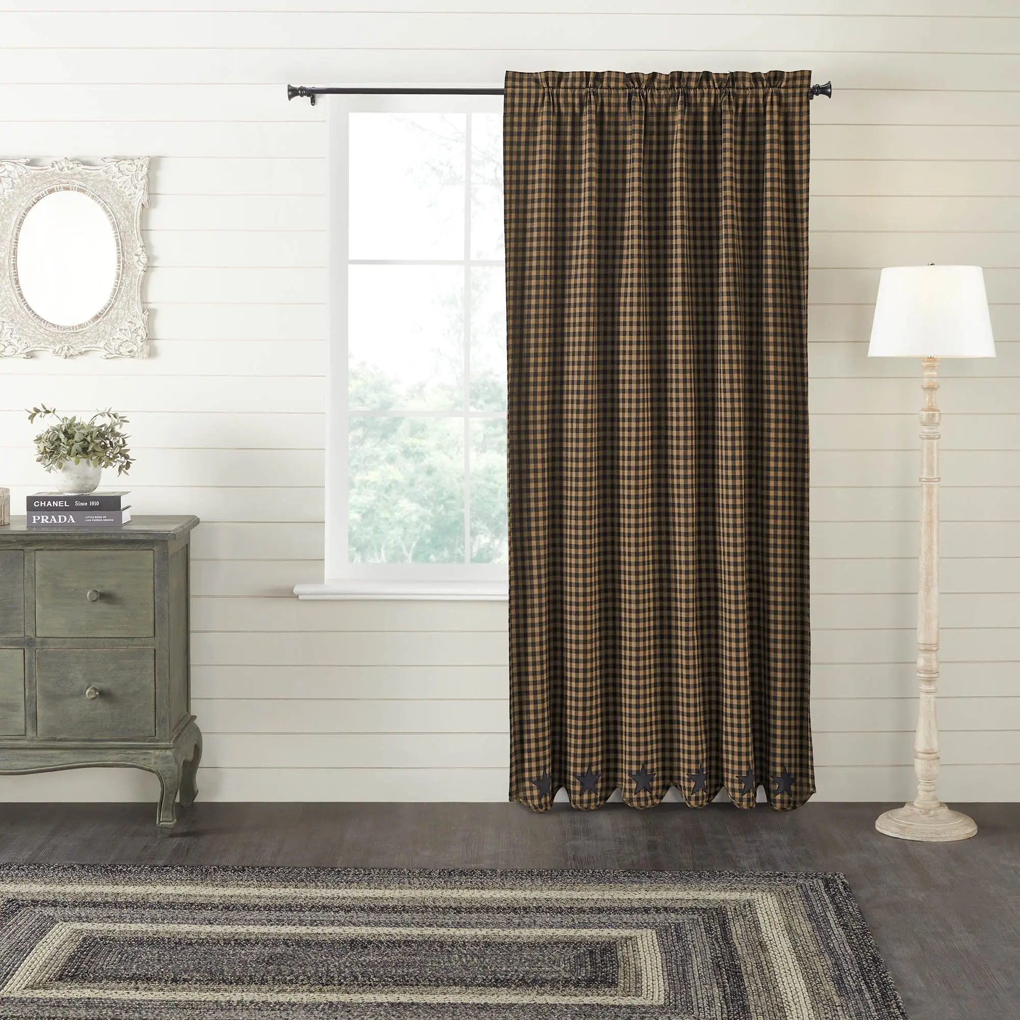 Blackstone Farm Star Blackout Window Curtain - Farmhouse Darkening Style with Accent Details, Home Decoration Piece, Home Decoration Curtain, Farmhouse Curtains