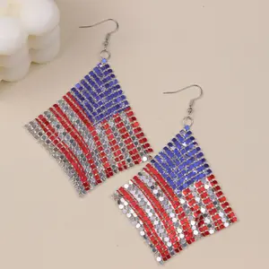2026 U.S. Independence Day Themed Earrings — Flag-Inspired Aluminum Drop Earrings for Women