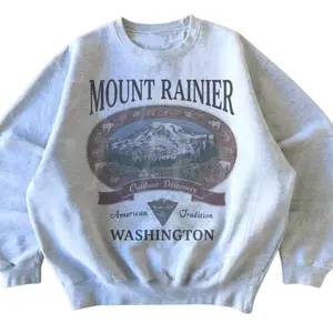 Vintage Mount Rainier Washington Sweatshirt, Outdoor Nature Mountain Tee, Retro Travel Landscape T-Shirt, Hiking Camping Graphic Tee, Aesthetic Graphic Tee Gift for Men, Gift for Women
