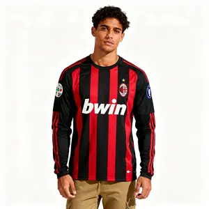 0607  Home Kaka 22 Champions League Soccer Long Sleeve Jersey