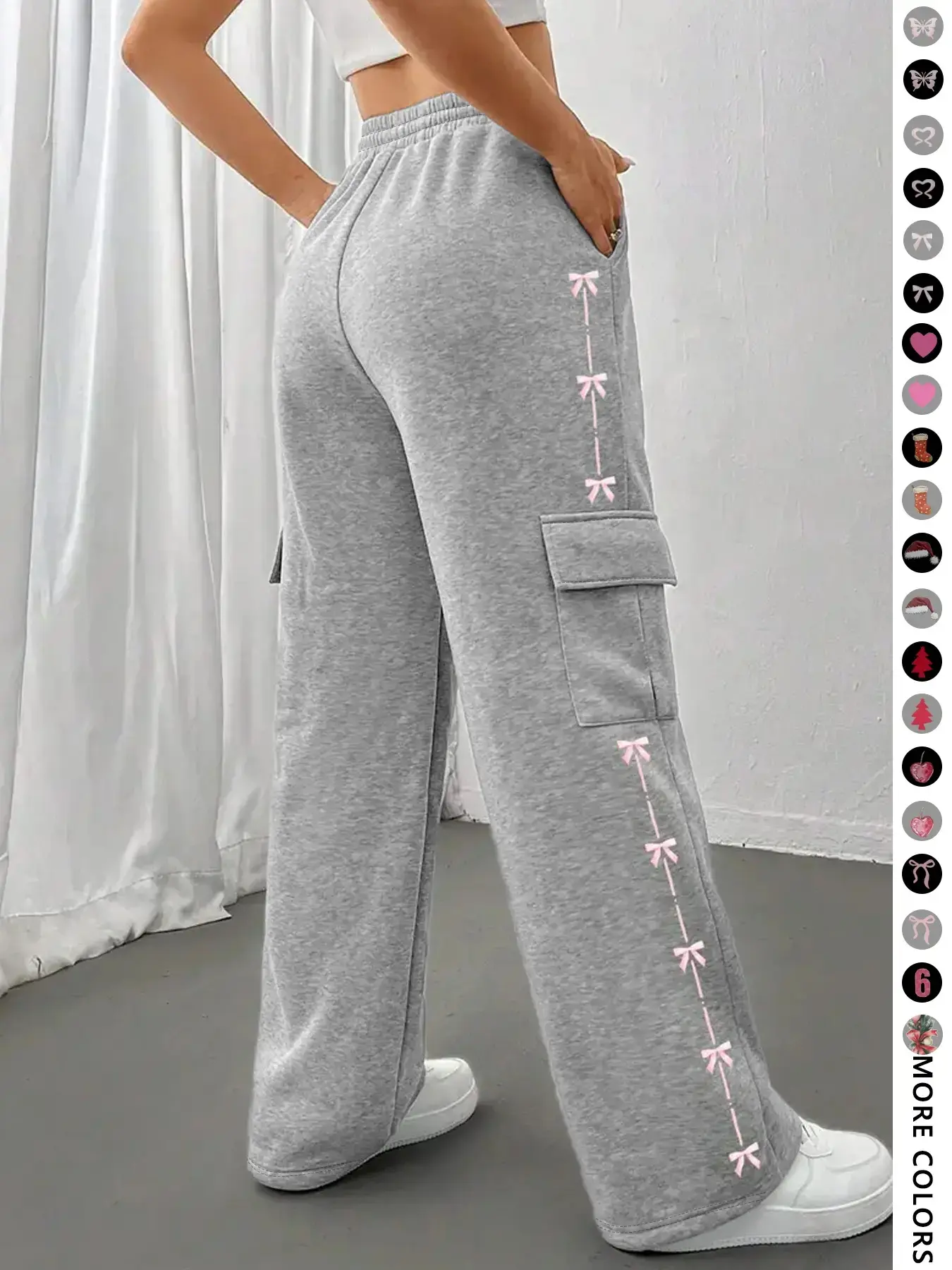 Women's Loose Long Trouser Pants Thick Casual Womenswear Fashion Streetwear Dance Schoolgirl Youth Holiday Natural Fit Versatile Quality Personality Outdoor City Style Bowknot Print Bottom Casual Streetwear Bottoms