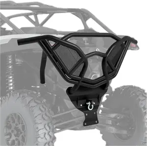 Rear Bumper with Protective Mesh Grill Compatible with 2017-2023 Can-Am Maverick X3 900 Turbo DS MAX X 64” & 72” Models Replacement for RB-CA-X3-00 End Bumper Bar Brush Guard Protector