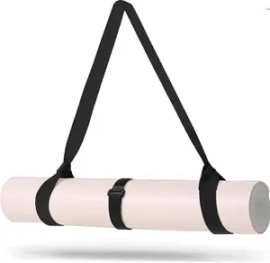 Yoga Mat Carrier Strap - Adjustable Thick and Wide Strap for Carrying Mat or Stretching, Black