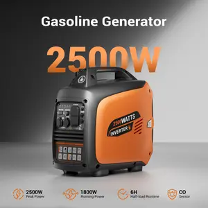 Efurden 2500W Portable Gas-Powered Inverter Generator, Long Runtime Gas Generators for Home Use, Camping, Super Quiet Emergency Home Backup, with CO Sensor, EPA Compliant