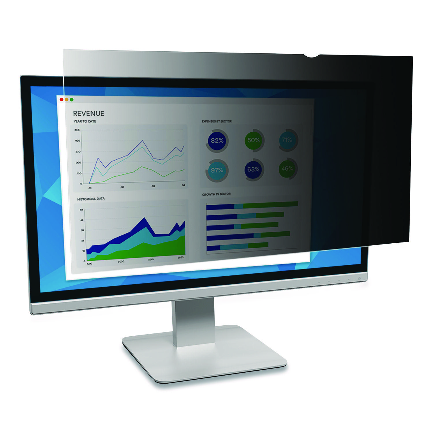 3M Frameless 24" Widescreen Flat Panel Monitor Blackout Privacy Filter PF240W9B
