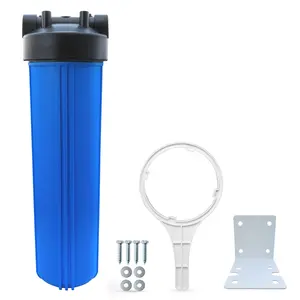 Superior Filters Whole House Water Filter Housing 20" x 4.5" Universal Design for Well & City Water 1" NPT Ports Pressure Release Valve Wall Mount Kit