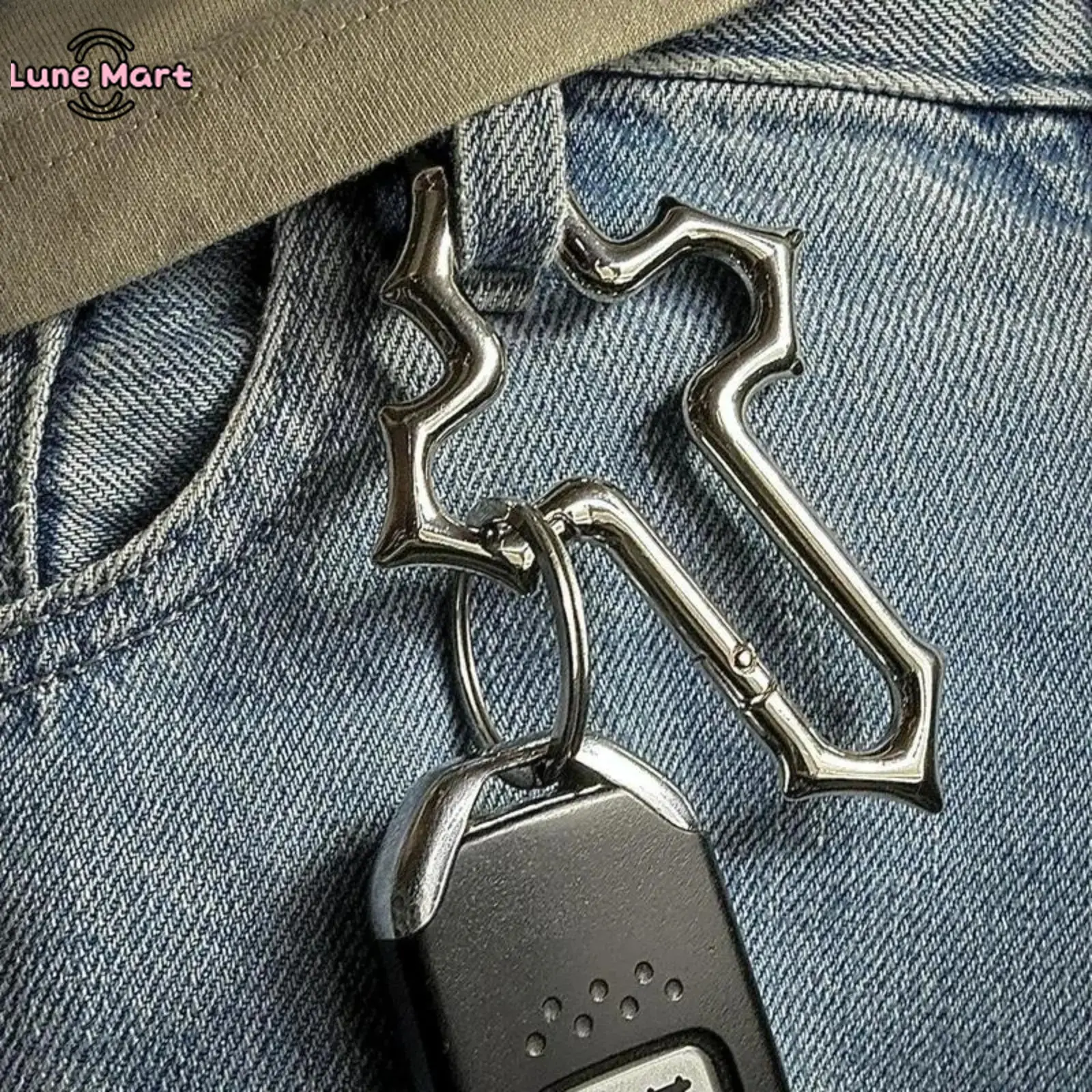 Y2K Cross Carabiner Keychain Religious Crucifix Grunge Clasp Key Clip EDC Gift Dad Boyfriend Men Camping Hiking Outdoor Climber Bracelet Woman Luck Unisex Hypoallergenic Fashion Jewelry Gift Casual Trendy