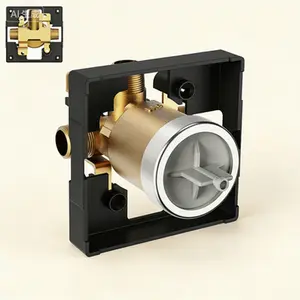Universal Shower Rough-In Valve Body, High Flow Without Stops, 3 Port 1/2 Inch Connection, Compatible with Select Shower Tub Single or Dual Function Trim Kits, Brass Construction, Durable and Reliable