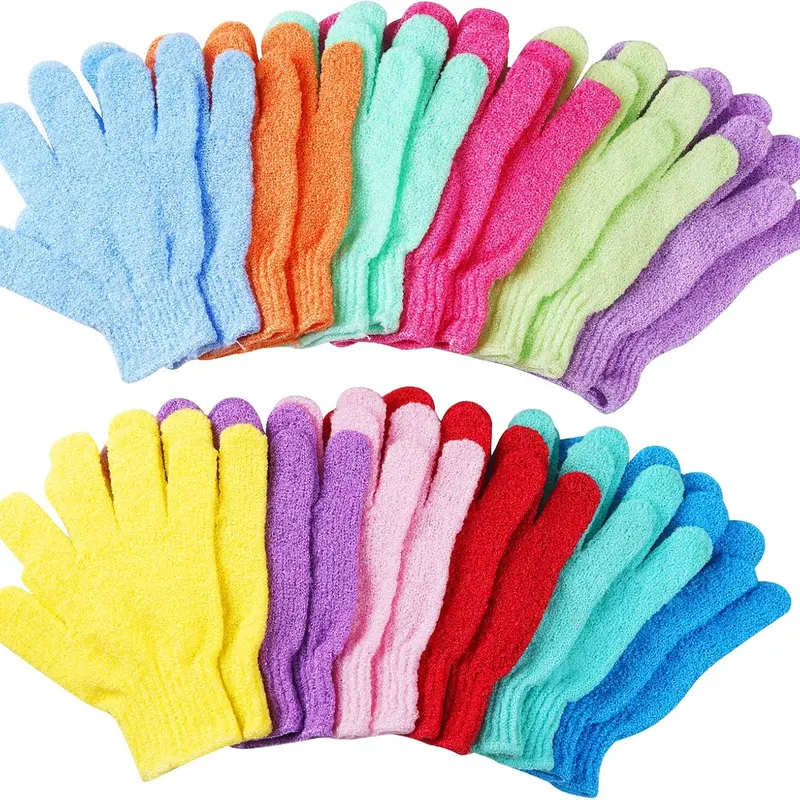 24 pcs Exfoliating Shower Gloves,Double Sided Bath Gloves Deep Clean Dead Skin for Spa Massage Beauty Skin Shower Body Scrubber Bathing Accessories.-12 Multi-Colors