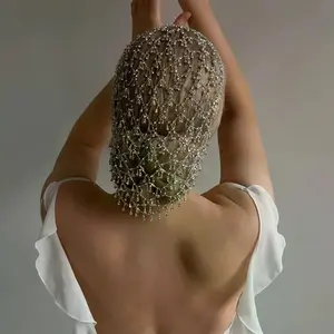 Rhinestones Hair Accessories Wedding Bridal Elegant Long Tassels Jewelry Fashion Dinner Party Retro Hairband