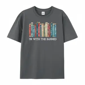 I'm With The Banned, Banned Books Shirt, Banned Books Graphic T-Shirt, Reading Shirt, Librarian Shirt, Bookish Shirt, Gift for Book Lover