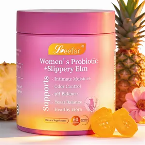 Natural Daily Formula Feminine Probiotics Gummies for Women, pH Balance & Flora Support with Slippery Elm & Prebiotics, Hawaiian Pineapple 60 Count