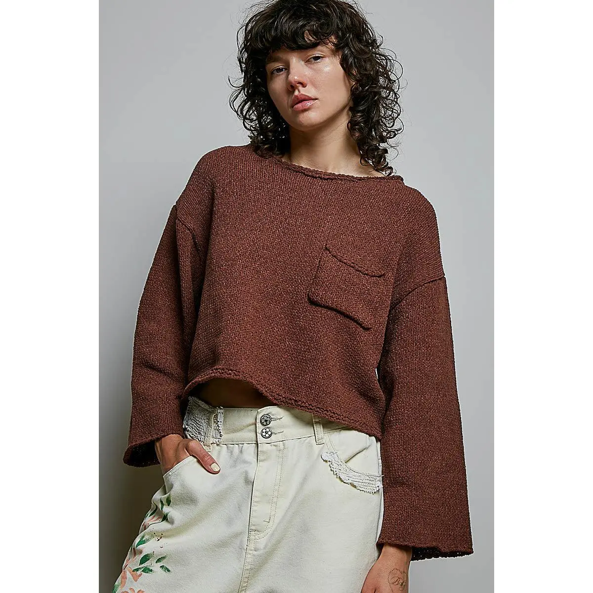 Cozy Harvest Knit Sweater - CHOCOLATE