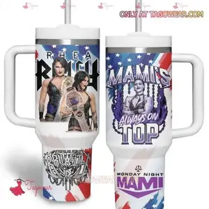 WWE Rhea Ripley Mamis Always On Top 40oz Tumbler With Handle 40 Oz Tumbler