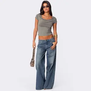 2025 Women's Casey Low Rise Baggy Jeans Dark Indigo Tint