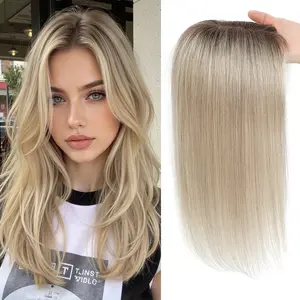 Vasilia Hair Toppers for Women Real Human Hair 10/14inch Human Hair Toppers for Women with Thinning Hair 100% Remy Human Hair Clip in Hair Pieces for Women Lightweight and Breathable Swiss Base Suitable for Daily Wear for Mother