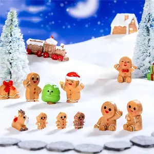 Mini Gingerbread Man Set, Resin Christmas Decorations, Indoor Outdoor Decoration, DIY Fairy Garden Accessories, Holiday Gift Idea, Resin Ornament