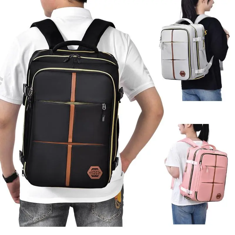Durable Solid Design Men's Casual Backpack, Comfortable and Sturdy Travel Bag for School, Comfortable And Sturdy Travel Bags, High-Capacity, Multi-Function, Built-In Organizer, Expandable, Oxford Fabric, Kiss Lock, Lightweight, Foldable, Back To School Ha