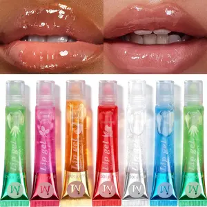 7 Color Transparent Fruit Flavor Moisturizing Lip Oil Set, Anti-Dry Lips, Long-Lasting Waterproof, Essential Makeup for Outdoor Use, Lip Care